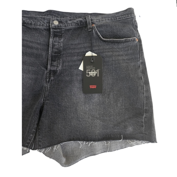 501 levis PREMIUM shorts high rise shorts button fly faded black NWt! Size 24 - Picture 10 of 12